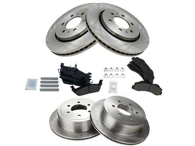 Ceramic 6-Lug Brake Rotor and Pad Kit; Front and Rear (10-11 F-150)