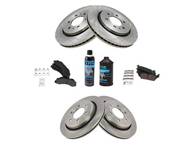 Ceramic 6-Lug Brake Rotor and Pad Kit; Front and Rear (15-17 F-150 w/ Electric Parking Brake)