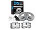 Ceramic 6-Lug Brake Rotor, Pad and Caliper Kit; Front (2004 4WD F-150)