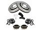 Ceramic 6-Lug Brake Rotor, Pad and Hub Acuators and Wheel Bearing Hub Assembly Kit; Front (11-14 4WD F-150)