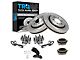 Ceramic 6-Lug Brake Rotor, Pad and Hub Acuators and Wheel Bearing Hub Assembly Kit; Front (11-14 4WD F-150)