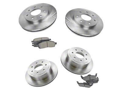 Ceramic 7-Lug Brake Rotor and Pad Kit; Front and Rear (04-08 F-150)