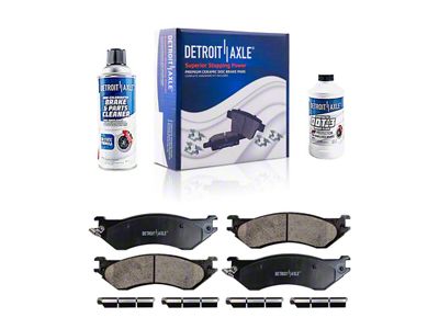 Ceramic Brake Pads with Brake Cleaner and Fluid; Front Pair (00-03 7-Lug F-150)