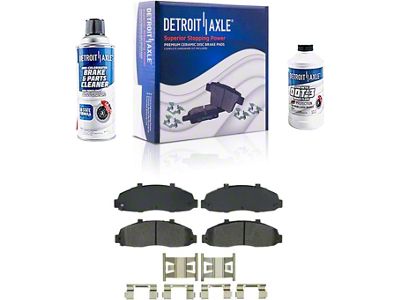 Ceramic Brake Pads with Brake Cleaner and Fluid; Front Pair (97-03 F-150, Excluding Lightning)