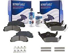 Ceramic Brake Pads with Brake Fluid and Cleaner; Front and Rear (10-11 F-150)