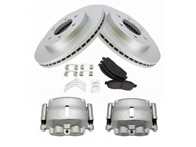 Ceramic 6-Lug Brake Rotor, Pad and Caliper Kit; Front (05-08 4WD F-150)