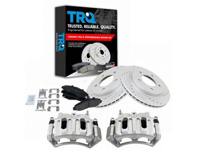 Ceramic Performance 5-Lug Brake Rotor, Pad and Caliper Kit; Front (99-03 4WD F-150 w/ Rear Disc Brakes)