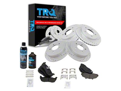 Ceramic Performance 5-Lug Brake Rotor, Pad, Brake Fluid and Cleaner Kit; Front and Rear (97-03 4WD F-150)