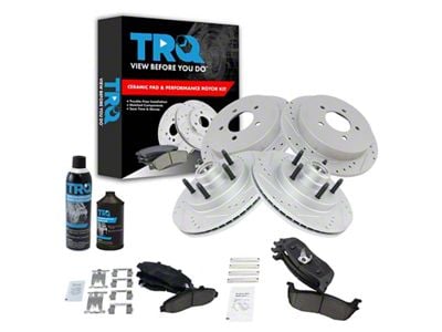 Ceramic Performance 5-Lug Brake Rotor, Pad, Brake Fluid and Cleaner Kit; Front and Rear (Late 00-03 2WD F-150, Excluding Lightning)