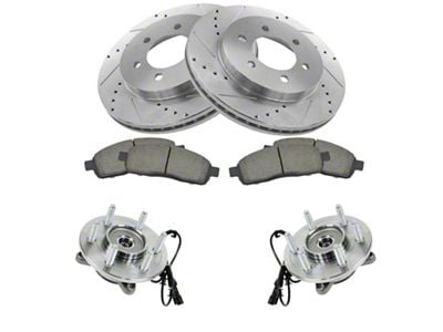 Ceramic Performance 6-Lug Brake Rotor, Pad and Wheel Bearing Kit; Front (04-Early 05 4WD F-150)