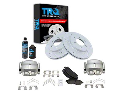 Ceramic Performance 6-Lug Brake Rotor, Pad, Caliper, Brake Fluid and Cleaner Kit; Front (Late 05-08 4WD F-150)