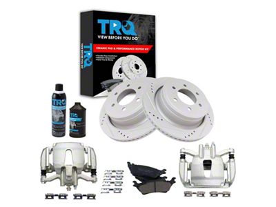 Ceramic Performance 6-Lug Brake Rotor, Pad, Caliper, Brake Fluid and Cleaner Kit; Rear (12-14 F-150; 15-16 F-150 w/ Manual Parking Brake)