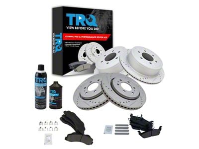 Ceramic Performance 6-Lug Brake Rotor, Pad, Brake Fluid and Cleaner Kit; Front and Rear (10-11 F-150)