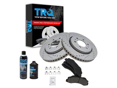 Ceramic Performance 6-Lug Brake Rotor, Pad, Brake Fluid and Cleaner Kit; Front (10-17 F-150)