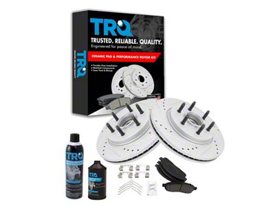 Ceramic Performance 6-Lug Brake Rotor, Pad, Brake Fluid and Cleaner Kit; Front (04-08 2WD F-150)