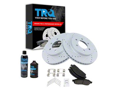 Ceramic Performance 6-Lug Brake Rotor, Pad, Brake Fluid and Cleaner Kit; Front (04-08 4WD F-150)