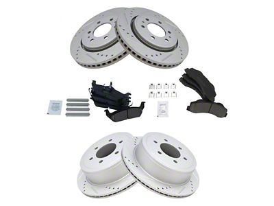 Ceramic Performance 6-Lug Brake Rotor and Pad Kit; Front and Rear (10-11 F-150)