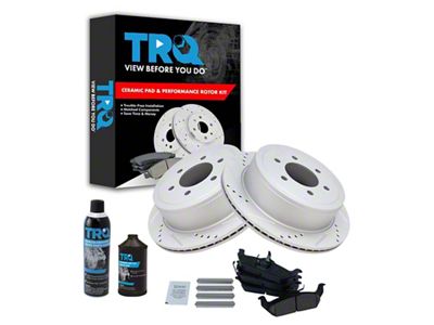 Ceramic Performance 6-Lug Brake Rotor, Pad, Brake Fluid and Cleaner Kit; Rear (04-11 F-150)