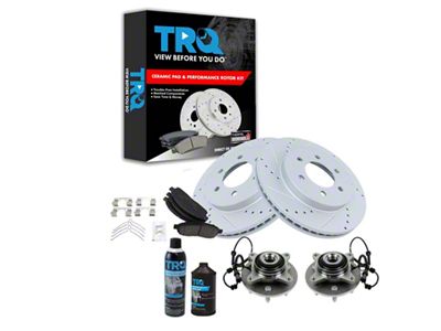 Ceramic Performance 6-Lug Brake Rotor, Pad, Wheel Bearing, Brake Fluid and Cleaner Kit; Front (04-Early 05 4WD F-150)