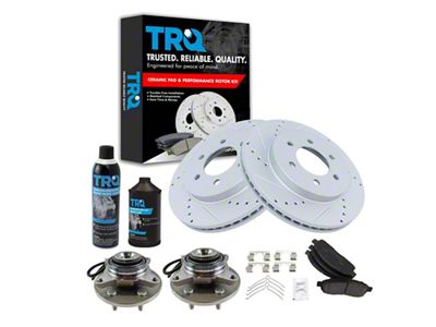 Ceramic Performance 6-Lug Brake Rotor, Pad, Wheel Bearing, Brake Fluid and Cleaner Kit; Front (Late 05-08 4WD F-150)