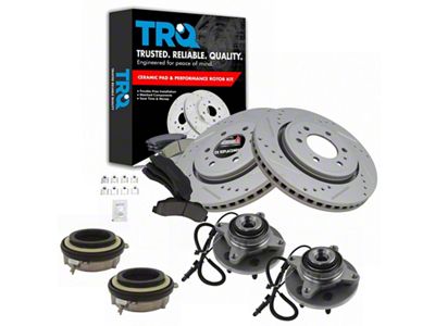 Ceramic Performance 6-Lug Brake Rotor, Pad, Auto-Locking Hub Actuators and Wheel Bearing Kit; Front (11-14 4WD F-150)