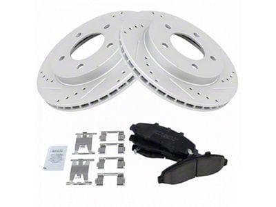 Ceramic Performance 5-Lug Brake Rotor and Pad Kit; Front (97-03 4WD F-150)