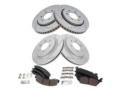 Ceramic Performance 6-Lug Brake Rotor and Pad Kit; Front and Rear (18-20 F-150 w/ Electric Parking Brake)