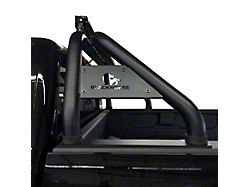 Classic Roll Bar with 5.30-Inch Black Round Flood LED Lights; Black (00-25 F-150 Styleside)