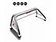 Classic Roll Bar with 5.30-Inch Black Round Flood LED Lights; Stainless Steel (00-24 F-150 Styleside)