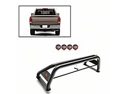 Classic Roll Bar with 5.30-Inch Red Round Flood LED Lights; Stainless Steel (00-24 F-150 Styleside)