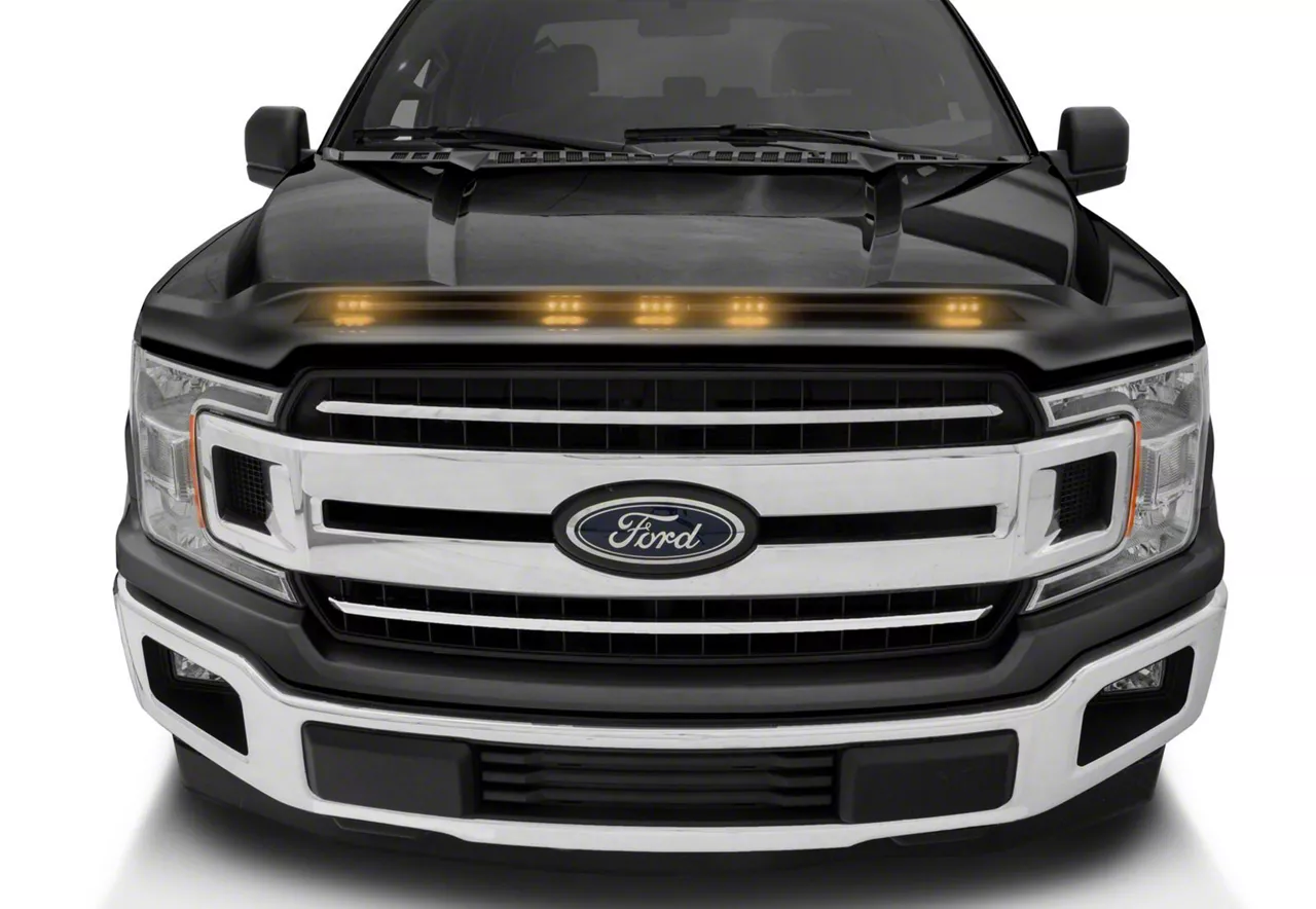 F-150 Color Match Aeroskin LightShield Hood Protector; Shadow Black (15 ...