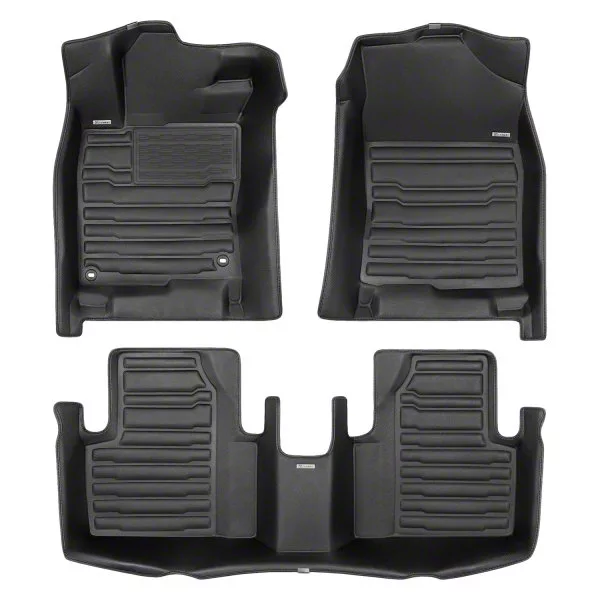 F150 Custom Front and Rear Floor Mats; Black (1520 F150 SuperCrew