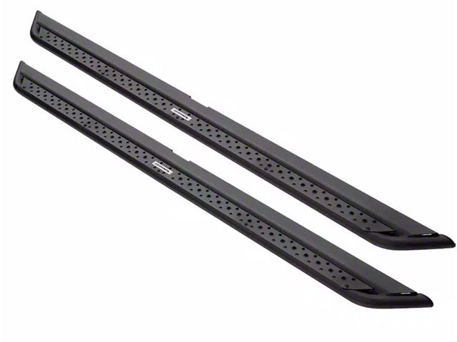 Go Rhino Dominator Xtreme DSS Slider Side Step Bars; Textured Black (15-24 F-150 Super Duty Regular Cab)