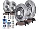 Drilled and Slotted 5-Lug Brake Rotor, Pad and Brake Cleaner and Fluid Kit; Front and Rear (00-03 4WD F-150)