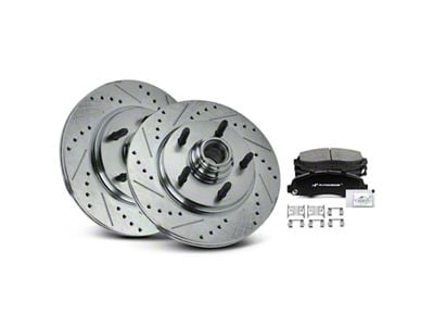 Drilled and Slotted 5-Lug Brake Rotor and Pad Kit; Front (00-03 2WD F-150, Excluding Lightning)