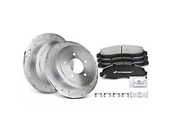 Drilled and Slotted 5-Lug Brake Rotor and Pad Kit; Rear (00-03 F-150 w/ Rear Disc Brakes, Excluding Lightning)