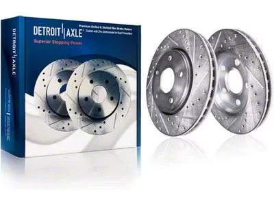 Drilled and Slotted 5-Lug Rotors; Front Pair (97-03 4WD F-150)