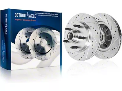 Drilled and Slotted 5-Lug Rotors; Front Pair (00-03 2WD F-150, Excluding Lightning)