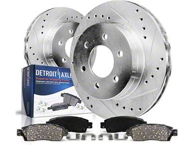 Drilled and Slotted 6-Lug Brake Rotor and Pad Kit; Front (04-08 4WD F-150)