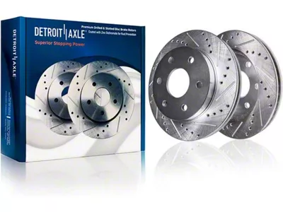 Drilled and Slotted 6-Lug Rotors; Front Pair (04-08 4WD F-150)