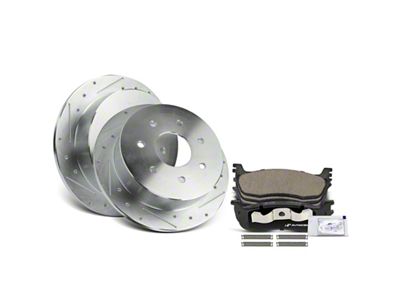 Drilled and Slotted 7-Lug Brake Rotor and Pad Kit; Rear (Late 00-03 F-150, Excluding Lightning)