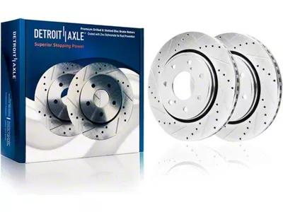 Drilled and Slotted 7-Lug Rotors; Front Pair (10-17 F-150)