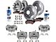 Drilled and Slotted 6-Lug Brake Rotor, Pad, Caliper, Brake Fluid and Cleaner Kit; Front and Rear (04-08 2WD F-150)