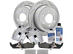 Drilled and Slotted 6-Lug Brake Rotor, Pad, Caliper, Brake Fluid and Cleaner Kit; Rear (04-11 F-150)