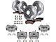 Drilled and Slotted 6-Lug Brake Rotor, Pad and Caliper Kit; Front and Rear (04-08 4WD F-150)