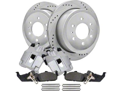 Drilled and Slotted 6-Lug Brake Rotor, Pad and Caliper Kit; Rear (04-11 F-150)