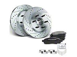 Drilled and Slotted 6-Lug Brake Rotor and Pad Kit; Front (04-08 2WD F-150)