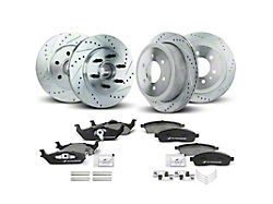 Drilled and Slotted 6-Lug Brake Rotor and Pad Kit; Front and Rear (04-08 2WD F-150)