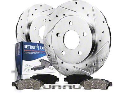 Drilled and Slotted 5-Lug Brake Rotor and Pad Kit; Rear (00-03 F-150 w/ Rear Disc Brakes, Excluding Lightning)