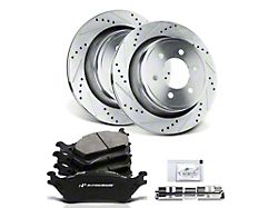 Drilled and Slotted 6-Lug Brake Rotor and Pad Kit; Rear (12-14 F-150; 15-20 F-150 w/ Manual Parking Brake)